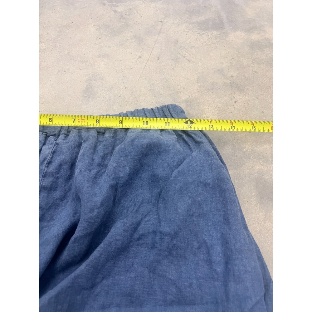 Cynthia Ashby Pants Womens Small Blue Contrast Trim Tulip Leg Vacation Festival - Picture 6 of 6
